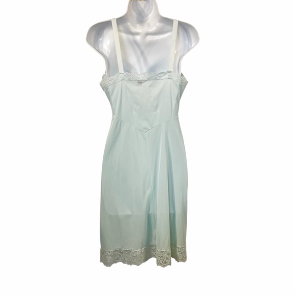 Vintage Light Blue and Lace Slip Dress by Baronet - Picture 4 of 7